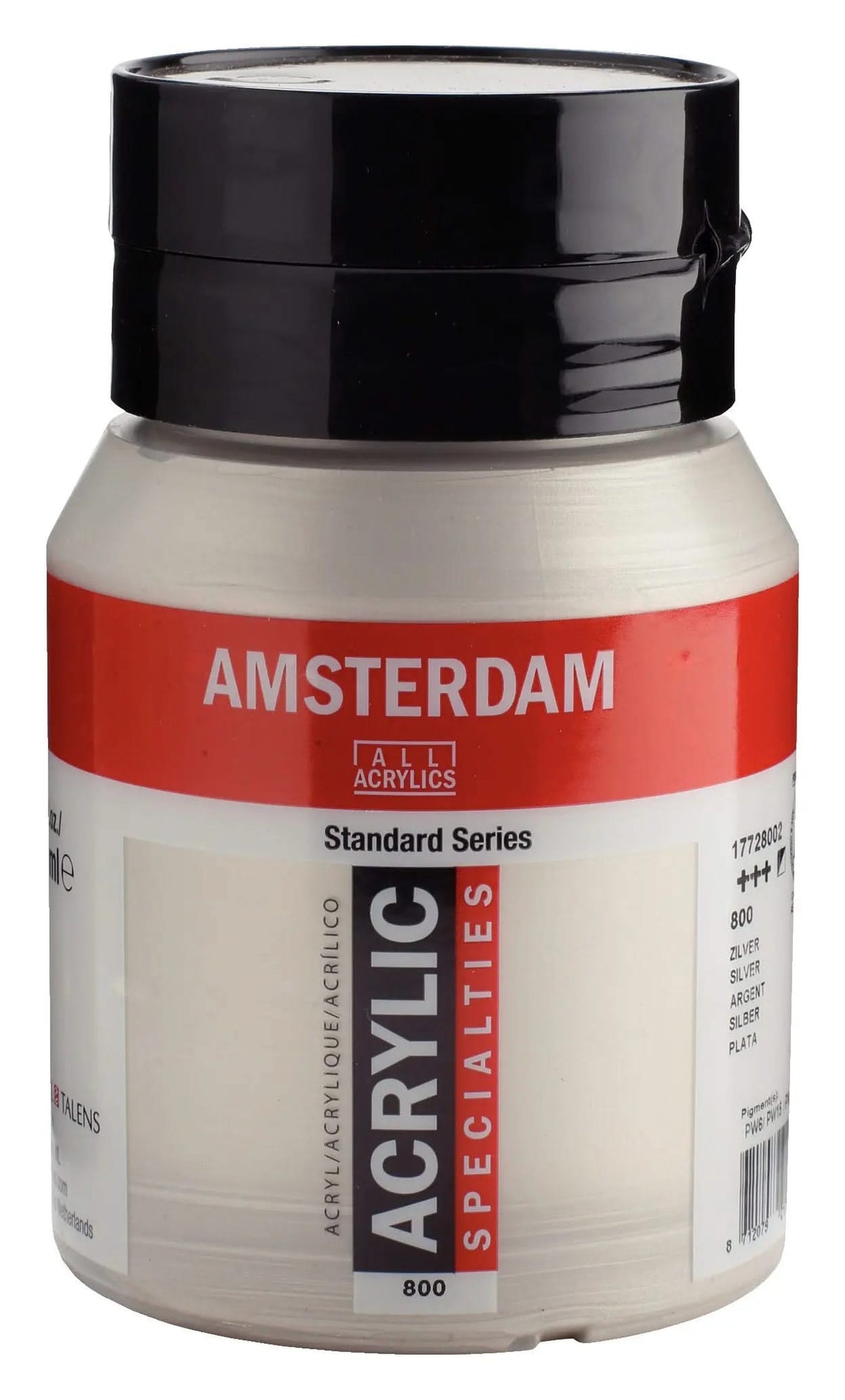 Amsterdam Standard Series Acrylfarbe Flasche 500 ml Silber 800 - Kidis Art