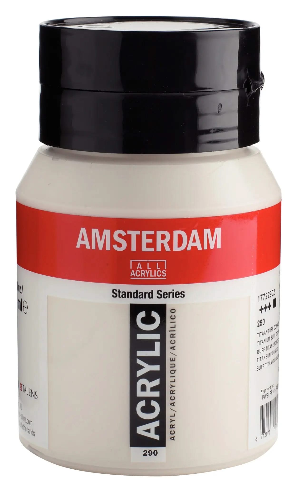 Amsterdam Standard Series Acrylfarbe Flasche 500 ml Titanbuff Dunkel 290 - Kidis Art