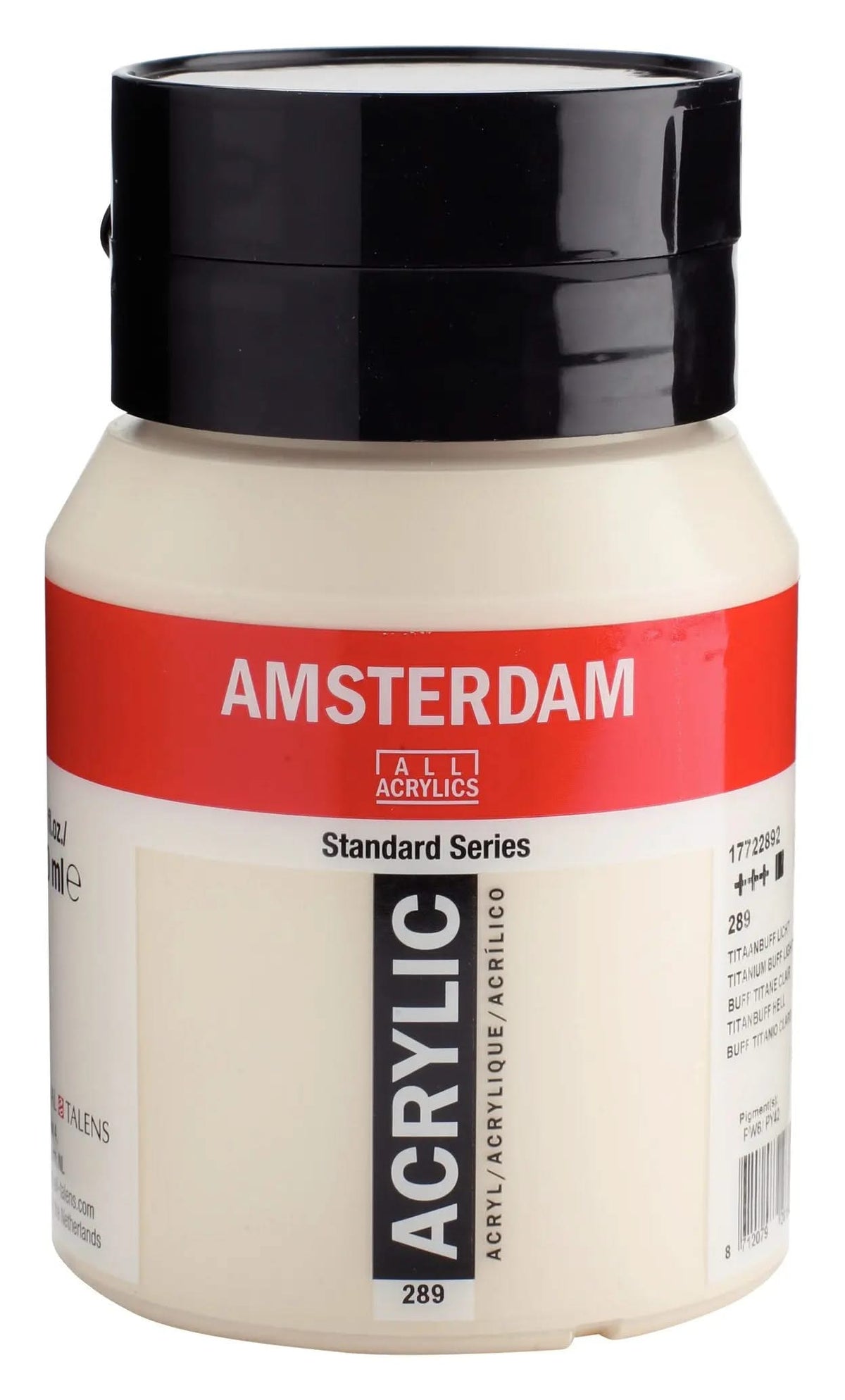 Amsterdam Standard Series Acrylfarbe Flasche 500 ml Titanbuff Hell 289 - Kidis Art