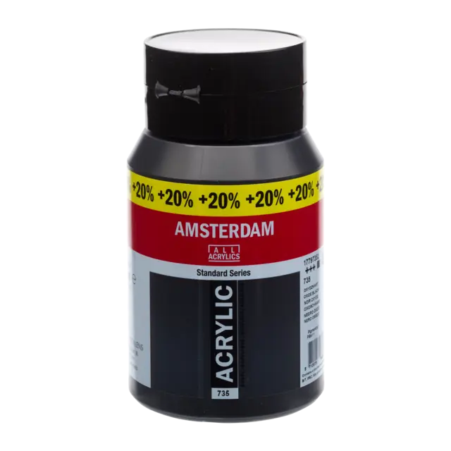 Amsterdam Standard Series Acrylfarbe Flasche 600 ml Oxidschwarz 735