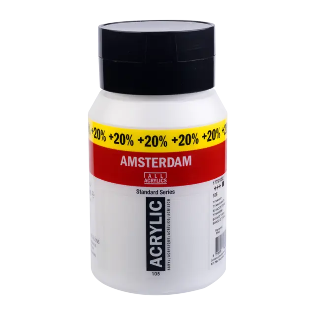 Amsterdam Standard Series Acrylfarbe Flasche 600 ml Titanweiß 105
