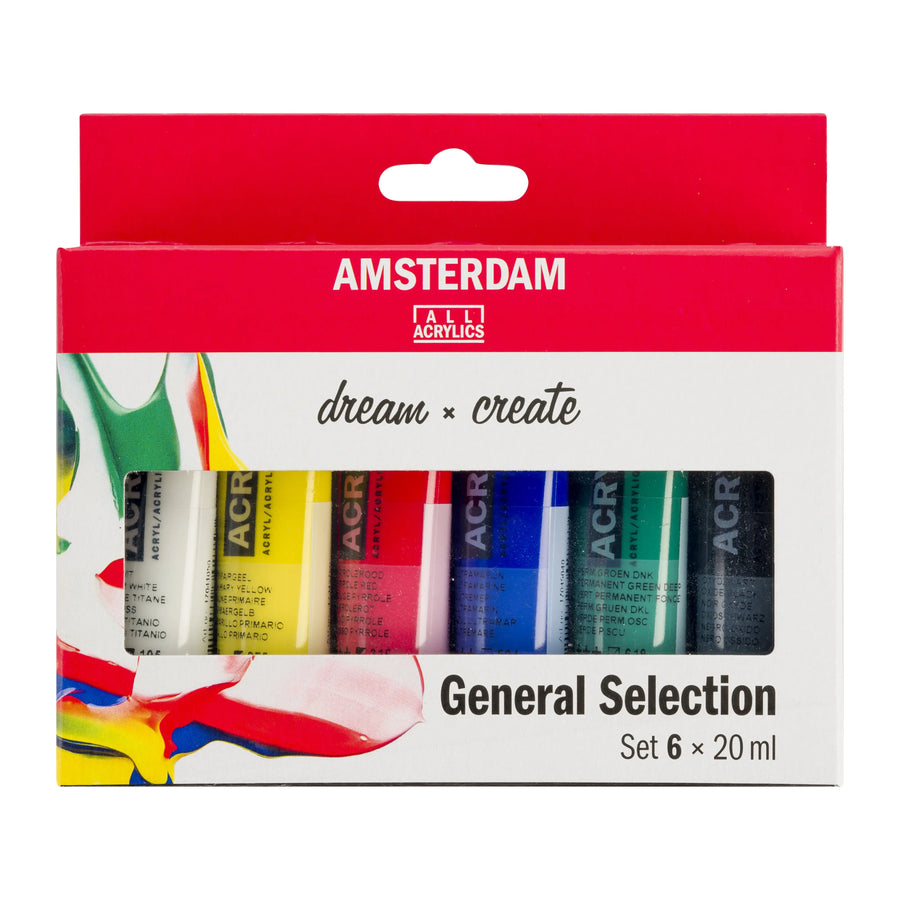 Amsterdam Standard Series Acrylfarben Allgemeine Auswahl Set | 6 x 20 ml