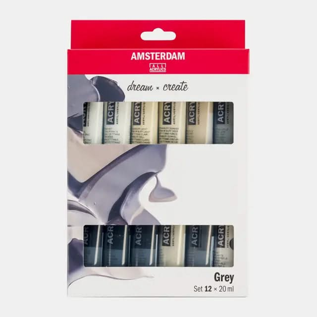 Amsterdam Standard Series Acrylfarben Grautöne Set | 12 x 20 ml - Kidis Art