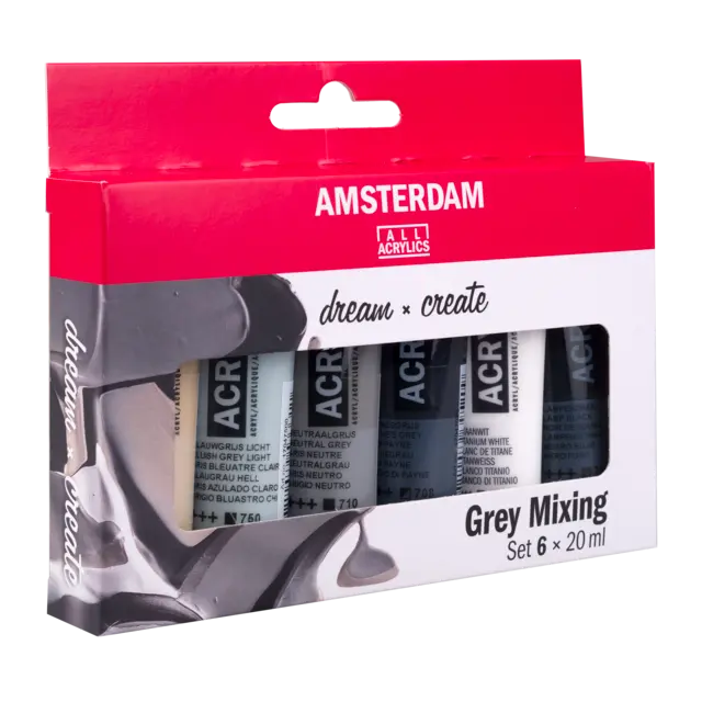 Amsterdam Standard Series Acrylfarben-Mischset Grau | 6 x 20 ml - Kidis Art