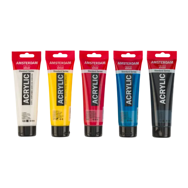 Amsterdam Standard Series Acrylfarben-Mischset Primärfarben | 5 x 120 ml - Kidis Art