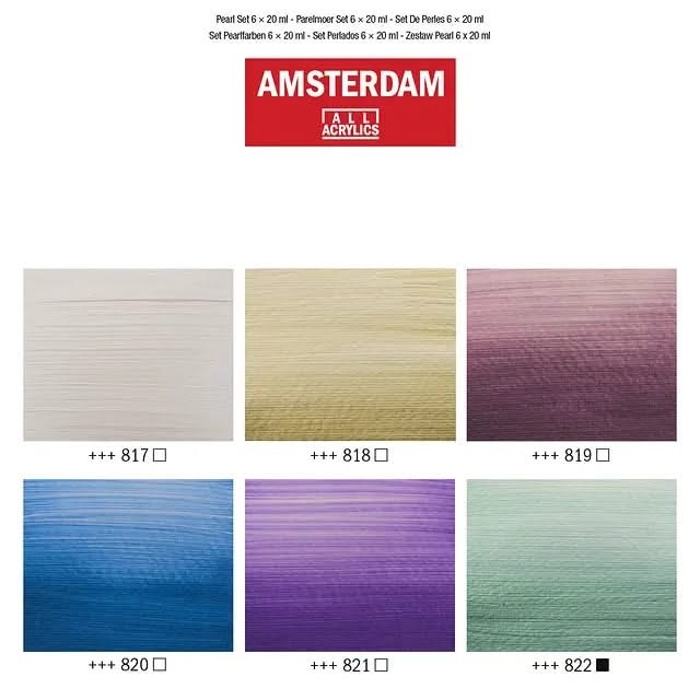 Amsterdam Standard Series Acrylfarben Perlfarben Set | 6 x 20 ml - Kidis Art