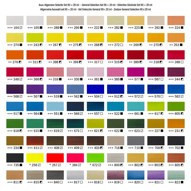 Amsterdam Standard Series Acrylfarben Vollsortimentsset Set | 90 x 20 ml Amsterdam