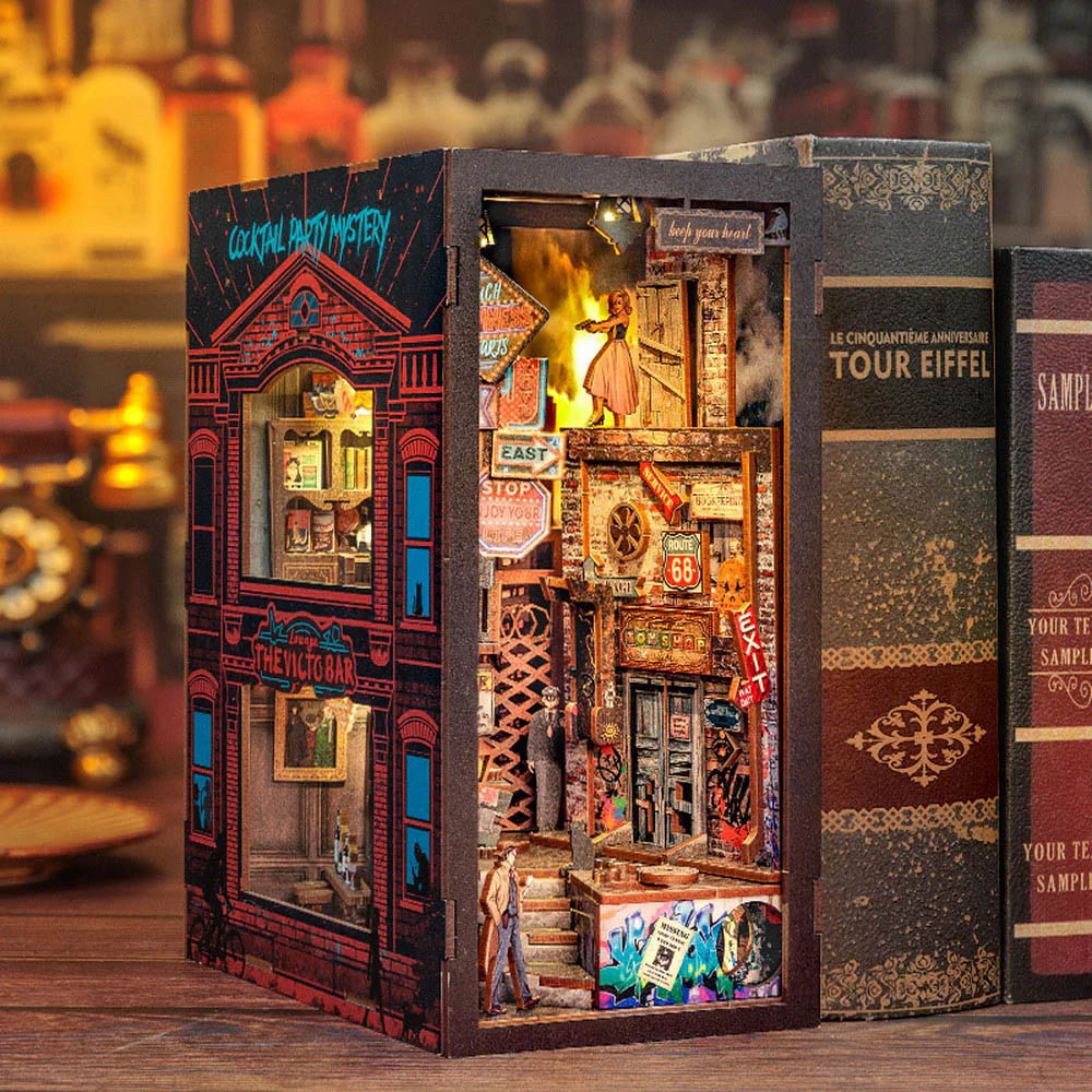 Figured'Art Book Nook Der Lange Abschied 23x18x11 cm Malen Nach Zahlen Set Farben Pinsel Keilrahmen - Kidis Art