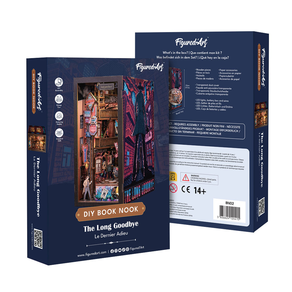 Figured'Art Book Nook Der Lange Abschied 23x18x11 cm Malen Nach Zahlen Set Farben Pinsel Keilrahmen - Kidis Art