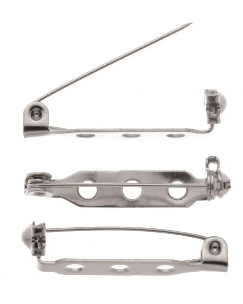 Broschennadeln silberfrb. 27mm mit Kugelverschluss 5Stk