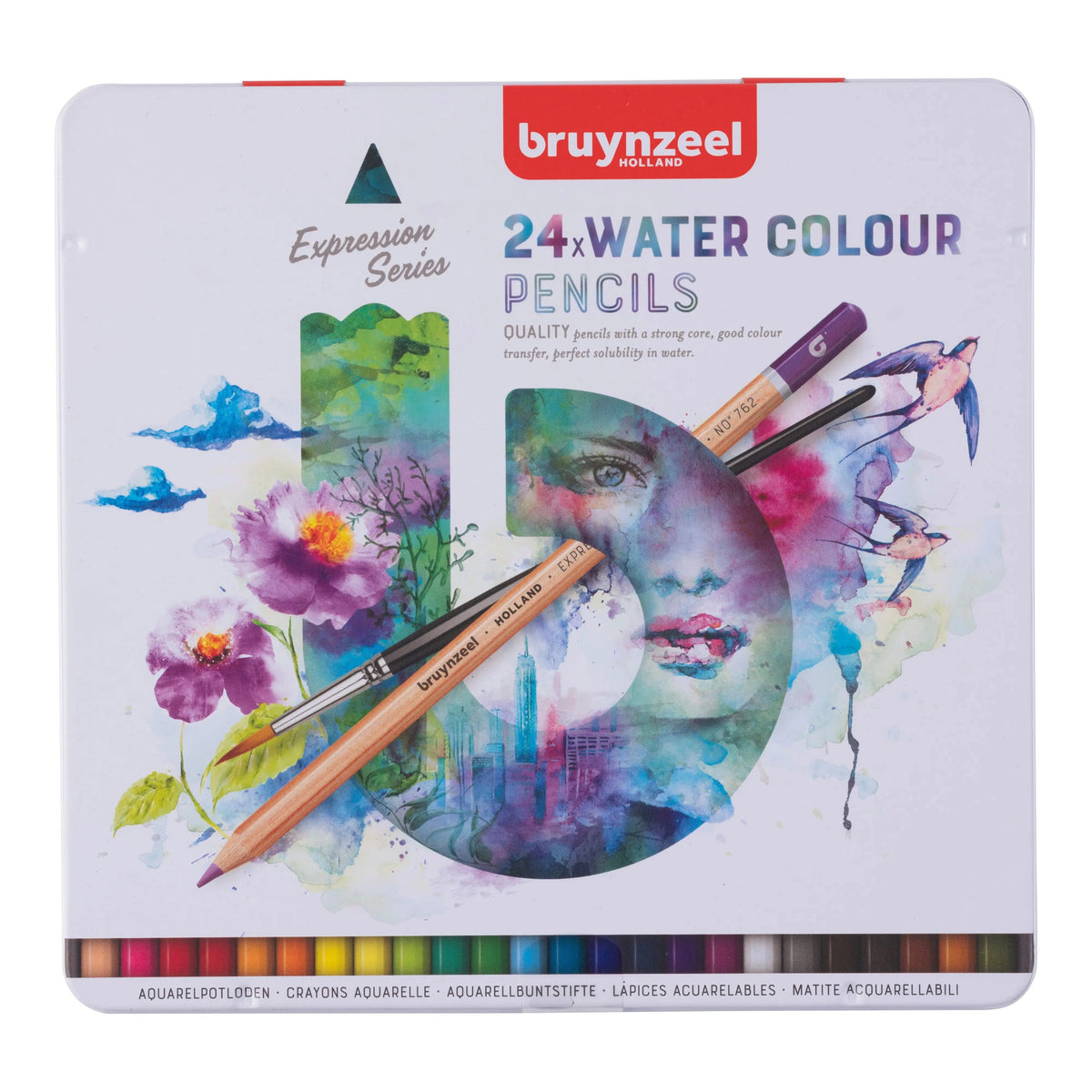 Bruynzeel Expression Aquarellbuntstifte, Metalletui mit 24 Stück - Kidis Art