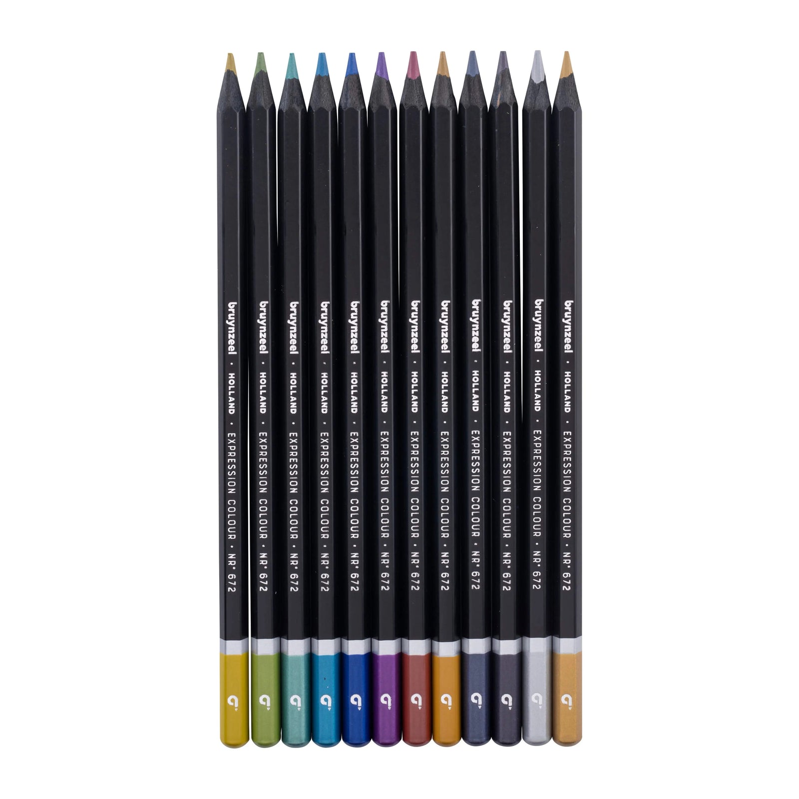 Bruynzeel Expression Farbstifte Metallic-Farben Metalletui 12 Stück - Kidis Art