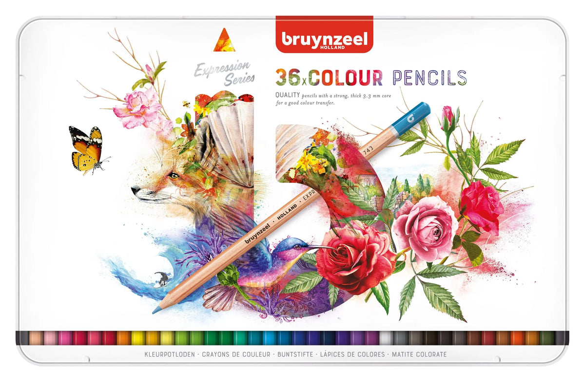 Bruynzeel Expression Farbstifte, Metalletui mit 36 Stück - Kidis Art