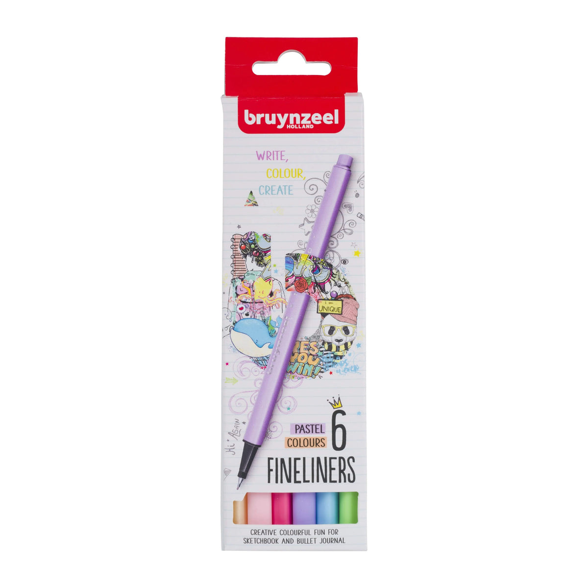 Bruynzeel Fineliner Set Pastel 6 Farben - Kidis Art