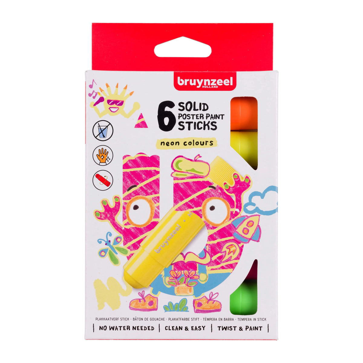 Bruynzeel Plakatfarbe-Stiftset Neon | 6 Farben - Kidis Art