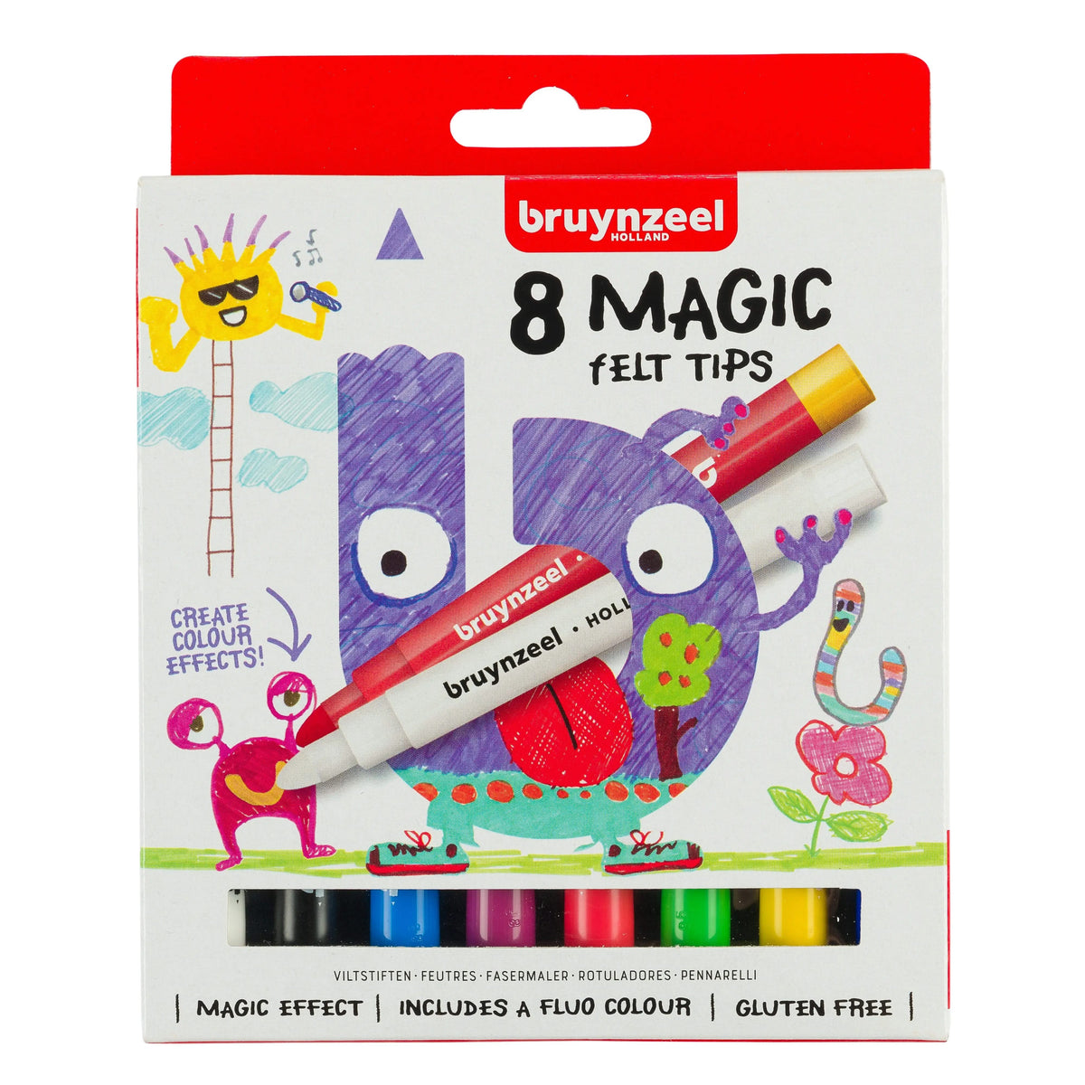 Bruynzeel Set mit 8 Magic-Fasermalern für Kinder - Kidis Art