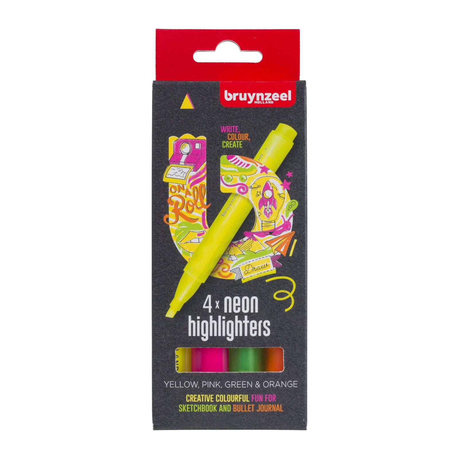 Bruynzeel Textmarker Set Neon 4 Farben - Kidis Art