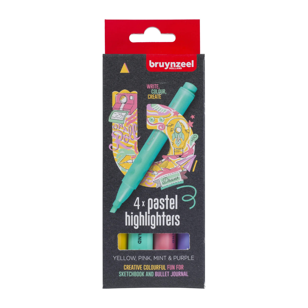 Bruynzeel Textmarker Set pastel 4 Farben - Kidis Art