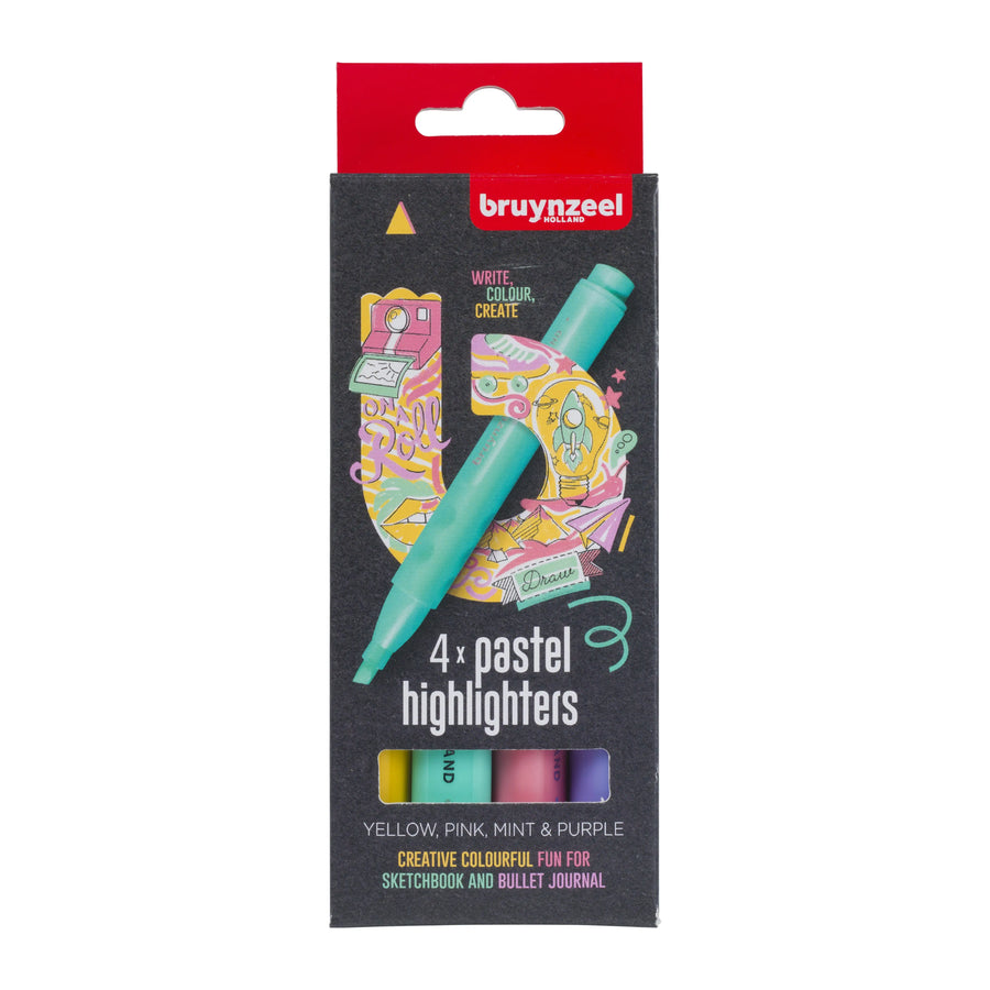 Bruynzeel Textmarker Set pastel 4 Farben