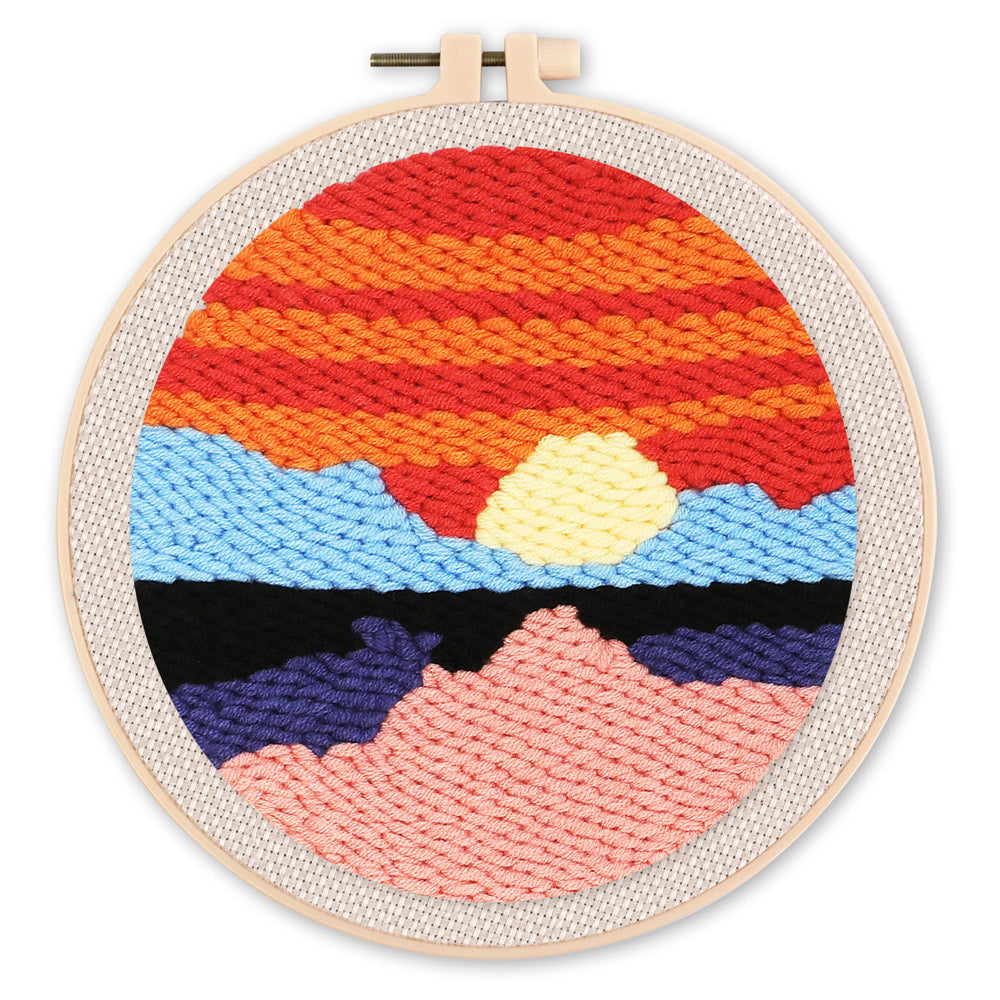 Punch Needle 20x20 Meer bei Sonnenuntergang