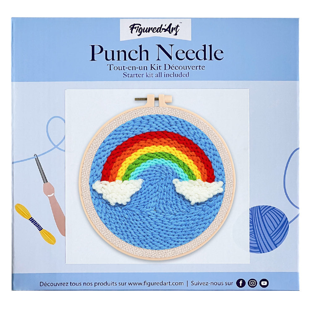 Punch Needle 20x20 Regenbogen - Kidis Art