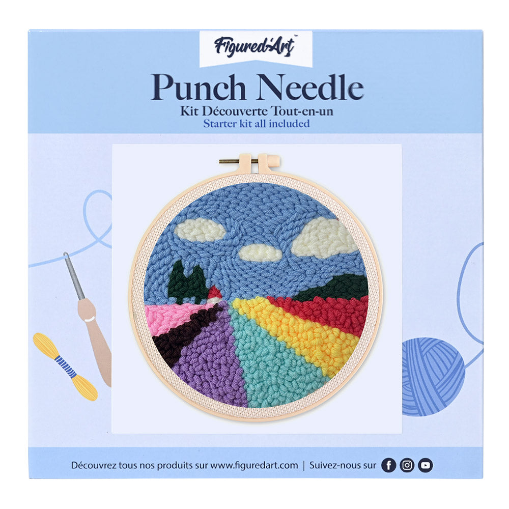 Punch Needle 20 x 20 cm Lavendelfeld - Kidis Art