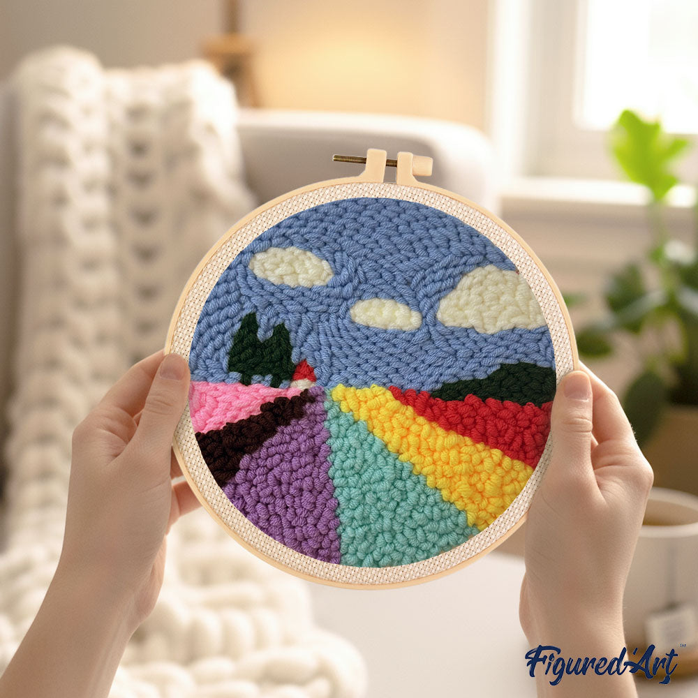 Punch Needle 20 x 20 cm Lavendelfeld