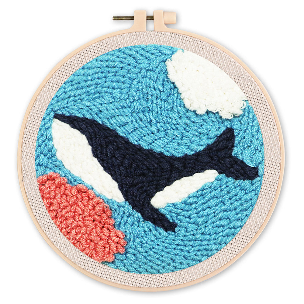 Punch Needle 20x20 Orca im Meer