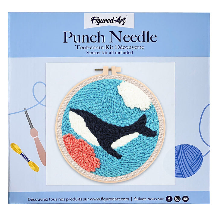 Punch Needle 20x20 Orca im Meer
