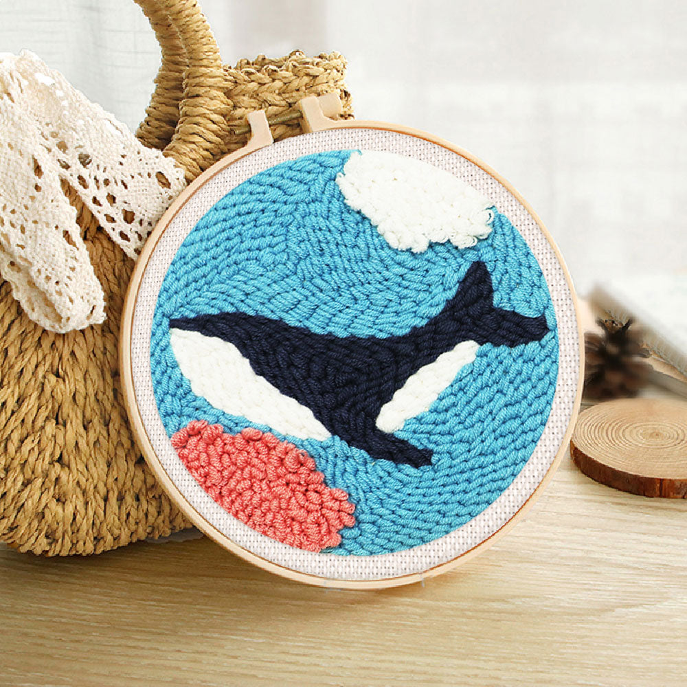 Punch Needle 20x20 Orca im Meer