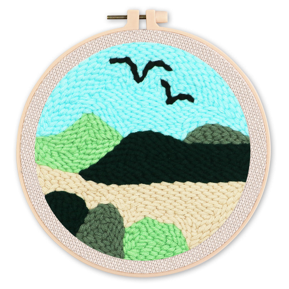 Punch Needle 20x20 Vögel am Himmel