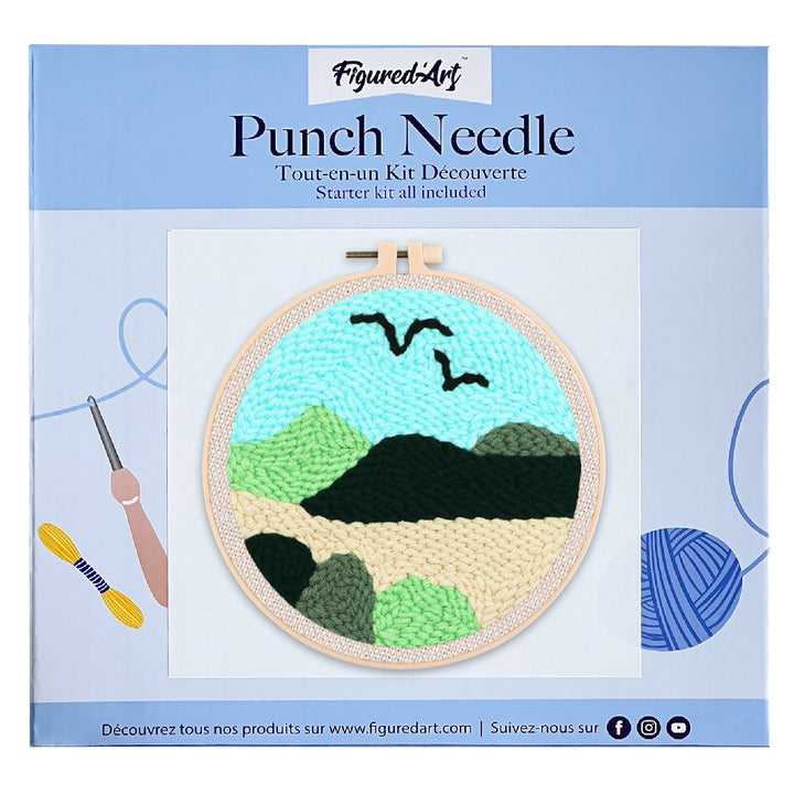 Punch Needle 20x20 Vögel am Himmel