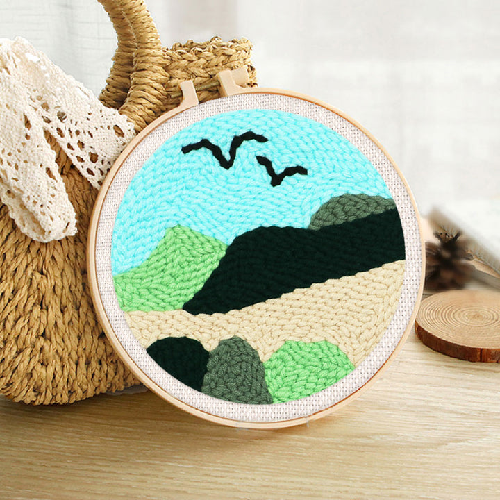 Punch Needle 20x20 Vögel am Himmel