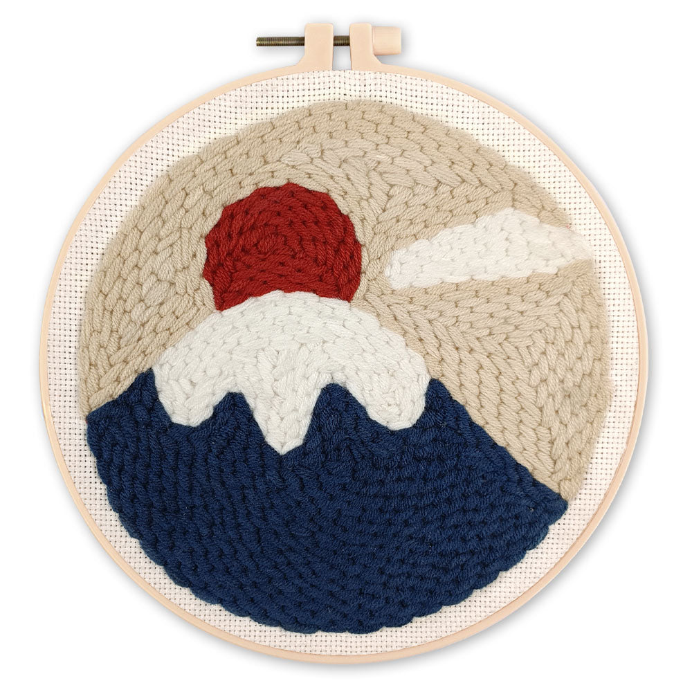 Punch Needle 20 x 20 cm Sonnenaufgang über dem Fuji