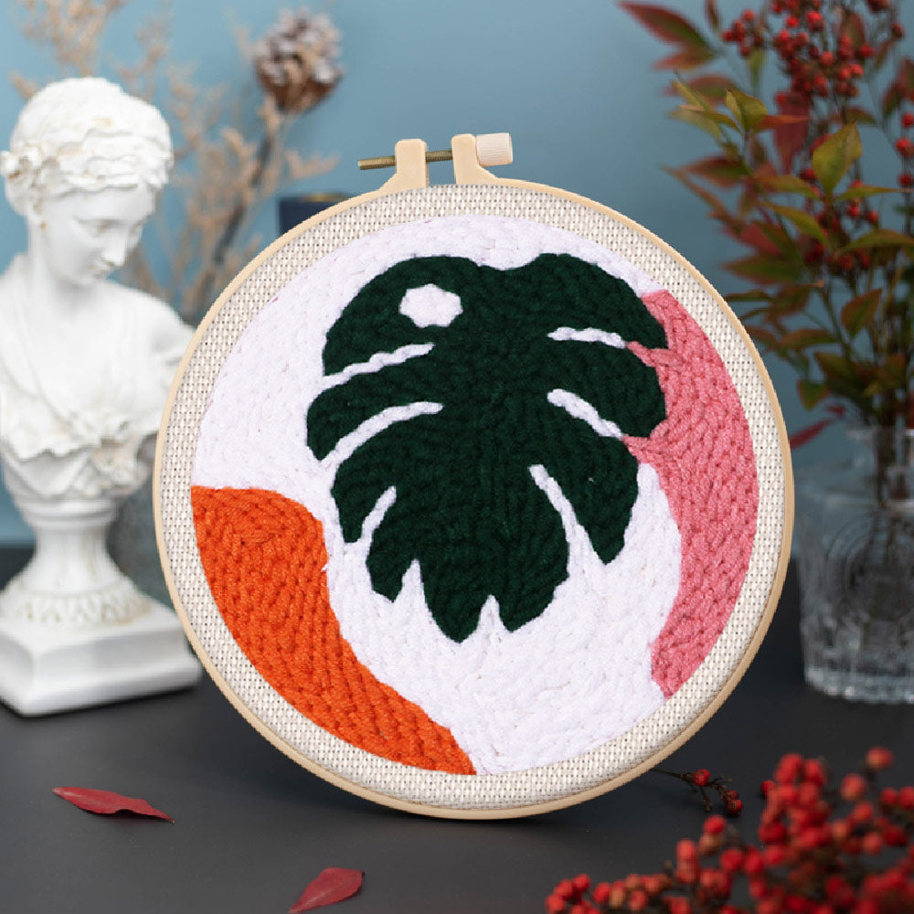 Punch Needle 20x20 Grosses grünes Blatt