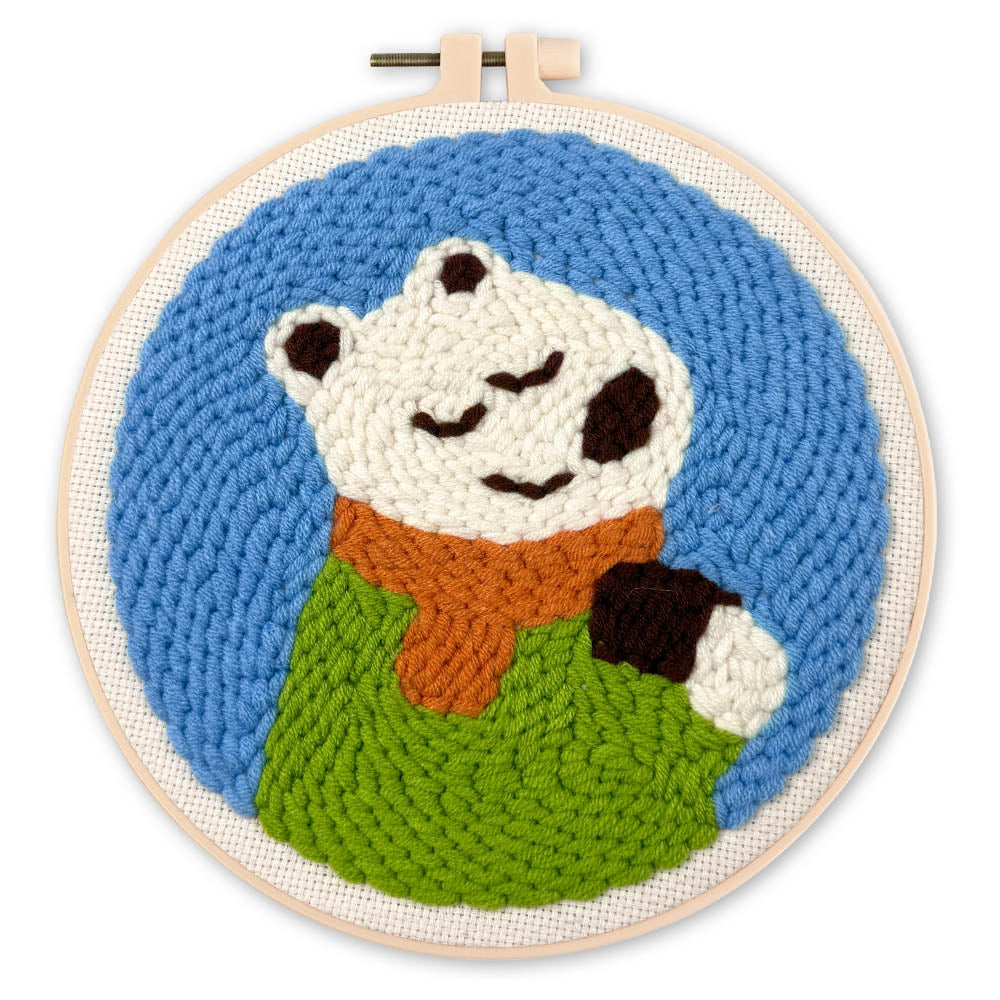 Punch Needle 20 x 20 cm Fröhlicher Eisbär