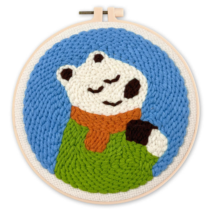 Punch Needle 20 x 20 cm Fröhlicher Eisbär