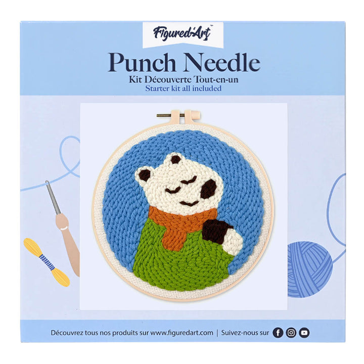 Punch Needle 20 x 20 cm Fröhlicher Eisbär