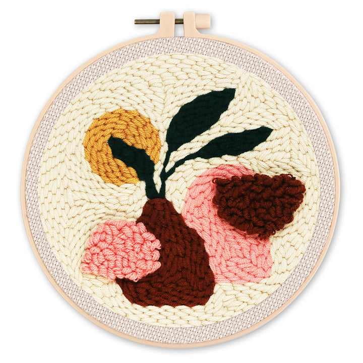 Punch Needle 20x20 Braune Topfpflanze