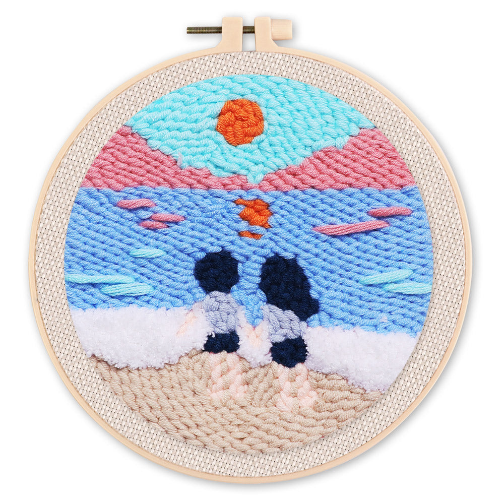 Punch Needle 20x20 Pärchen am Strand - Kidis Art