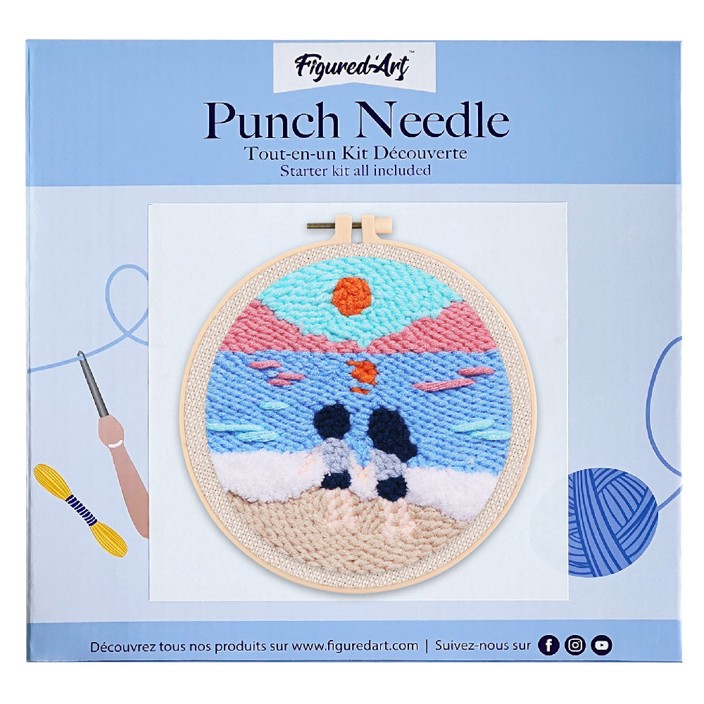 Punch Needle 20x20 Pärchen am Strand - Kidis Art