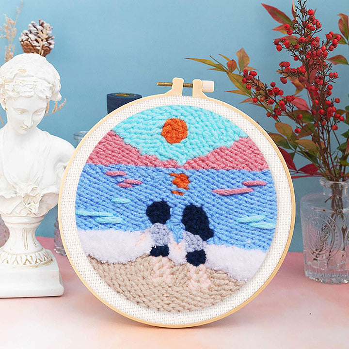 Punch Needle 20x20 Pärchen am Strand