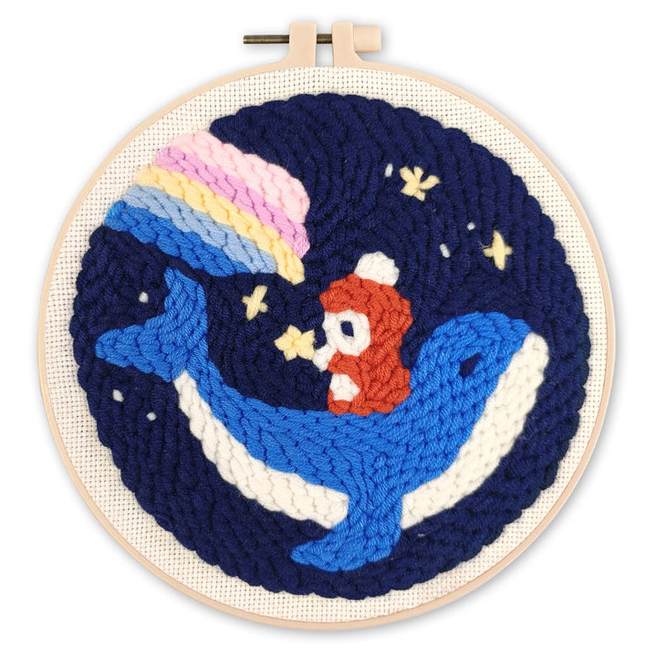 Punch Needle 20 x 20 cm Wal und kleiner Junge