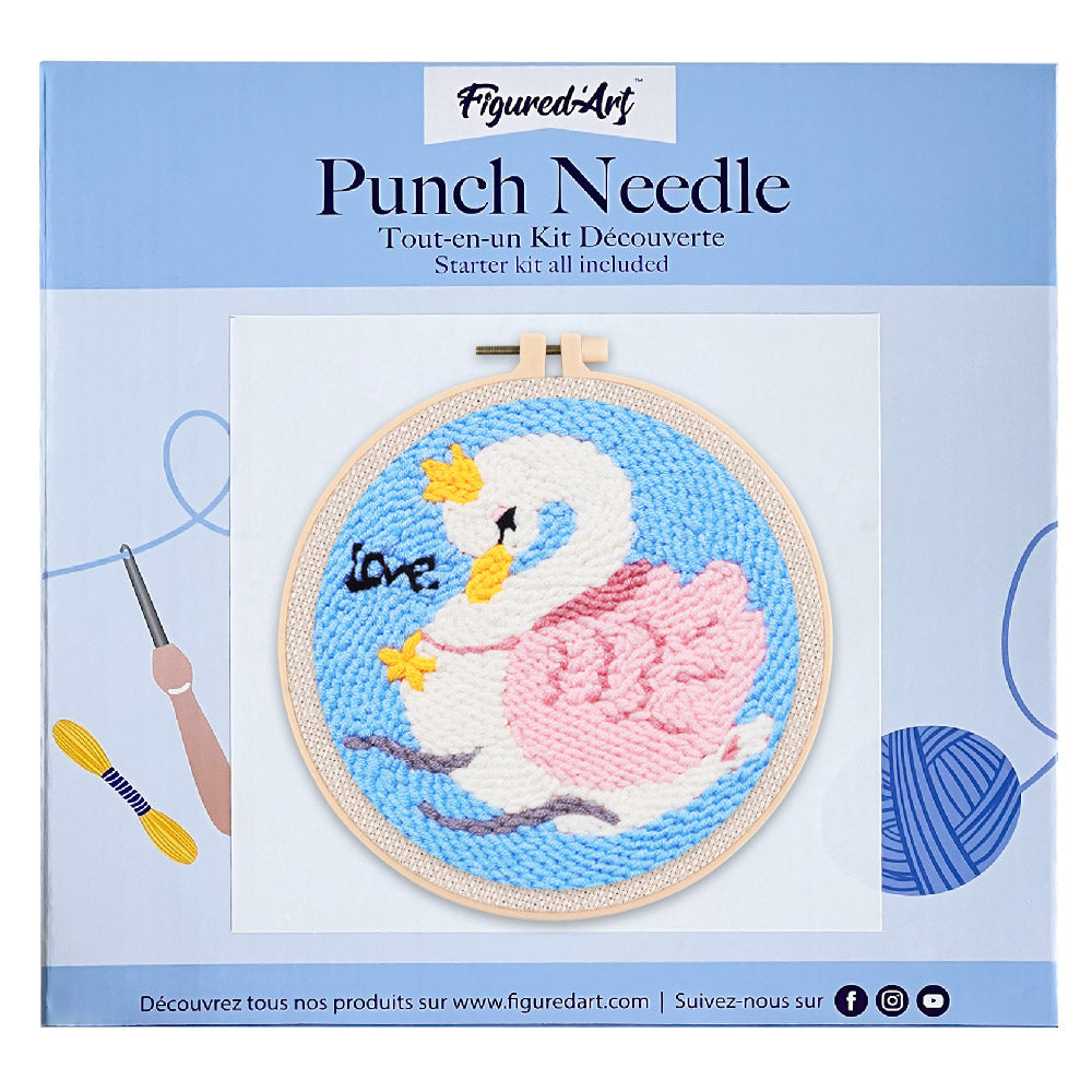 Punch Needle 20x20 Schöner Schwan - Kidis Art