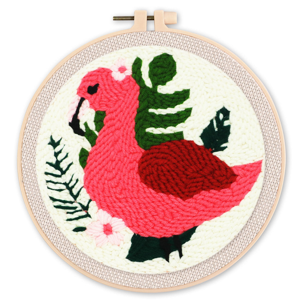 Punch Needle 20x20 Sommer-Flamingo