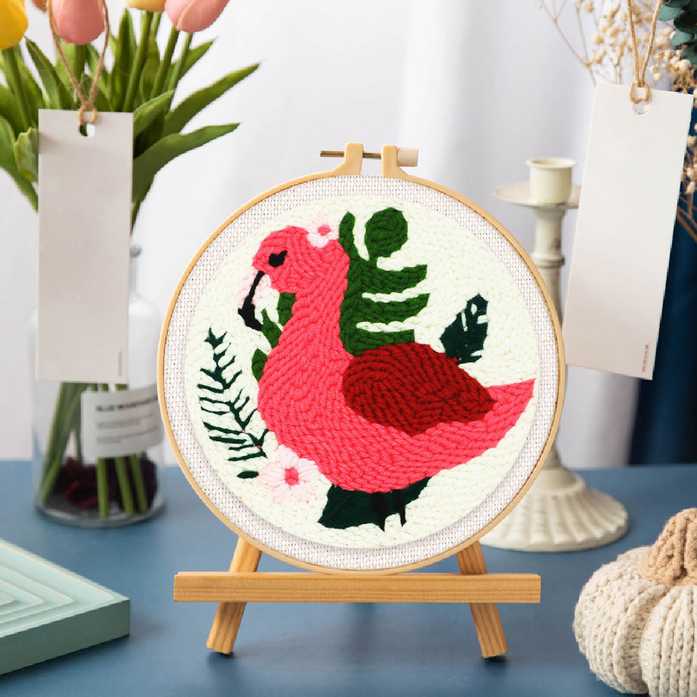 Punch Needle 20x20 Sommer-Flamingo