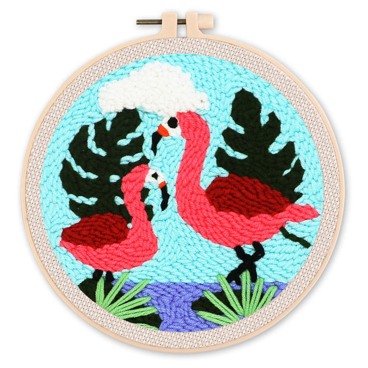 Punch Needle 20x20 Ein Flamingo-Paar