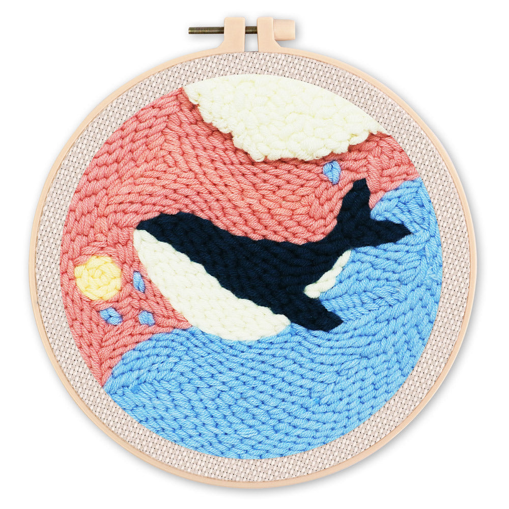 Punch Needle 20x20 Hübscher blauer Wal