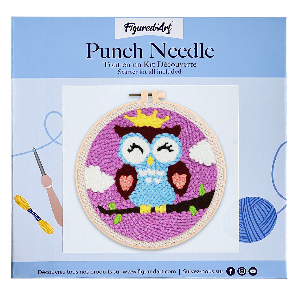 Punch Needle 20x20 Schläfrige Eule