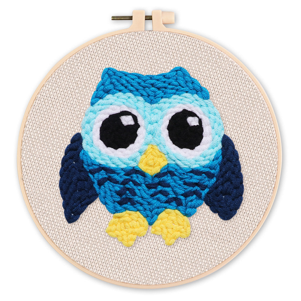 Punch Needle 20x20 Blaue Eule